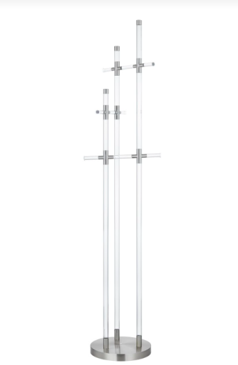 Clrear Acrylic Coat Rack Silver Metal