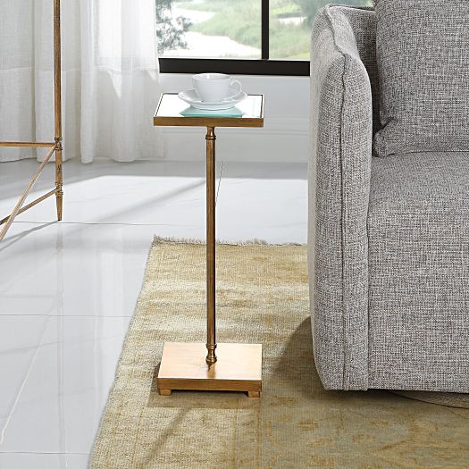 Henzler Gold Square Accent Table