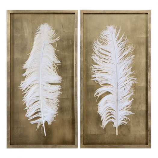 White Feathers Shadow Box, S/2