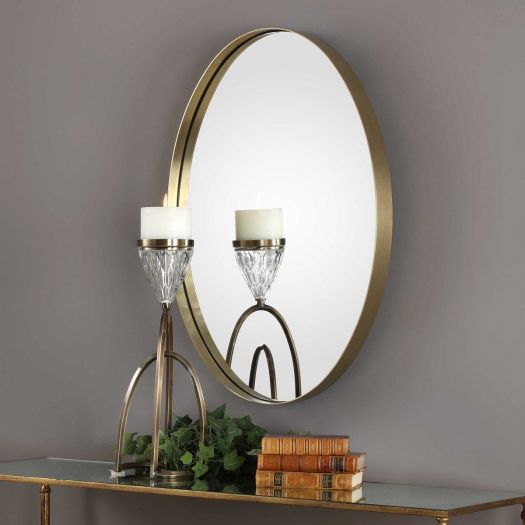 Pursley Brass Oval Mirror