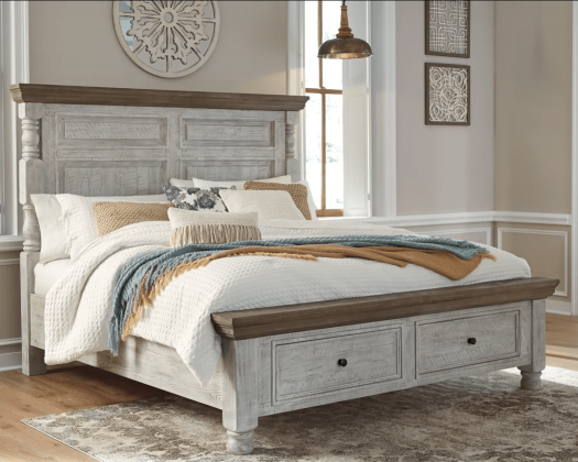 Havalance Queen Poster Bed with 2 Storage Drawers