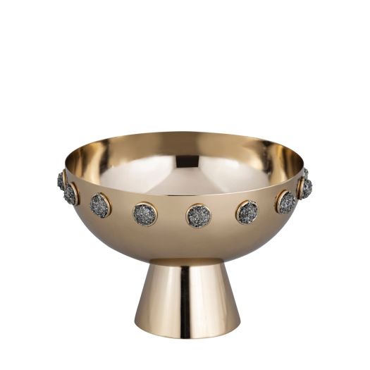 10 Adalyn Pyrite Stone And Steel Bowl