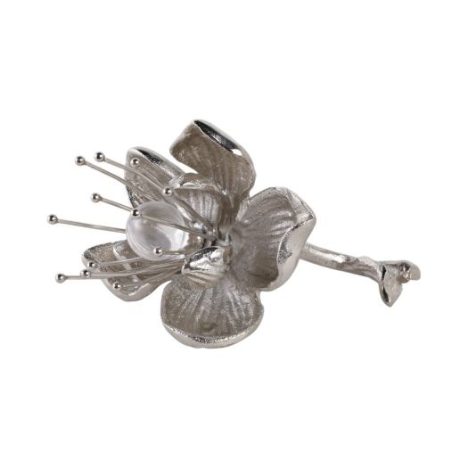 10 ADDIE METAL FLOWERS, SILVER