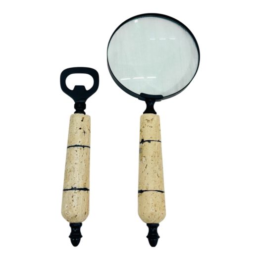 10 Romer Travertine Magnifying Glass And Bottle