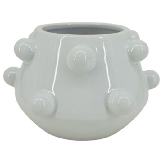 10 Tapered Bubble Planter, White