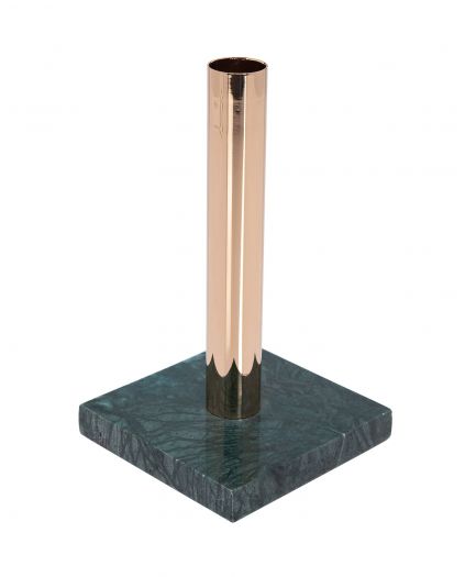 CANDLE HOLDER IRON&MARBLE GOLD&GREEN 10x10x18.5