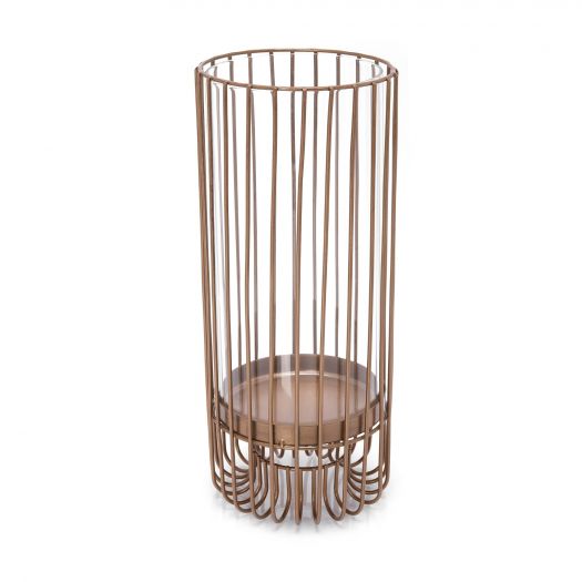 Metal & Glass Candle Holder Gold