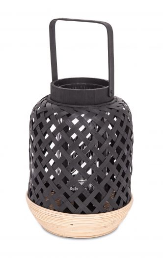 Candle Holder Bamboo Black