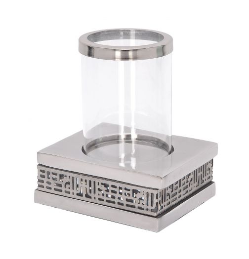 NICKEL SQUARE CANDLE HOLDER