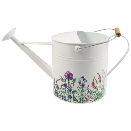 10x20 Watering Can, White W/ Purp Flower