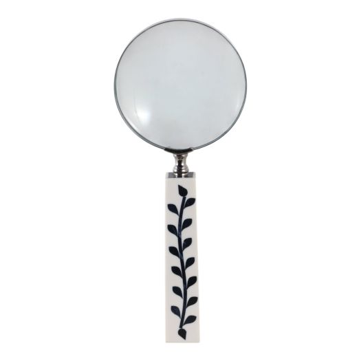 10x4 Vines Handle Magnifying Glass, White/blue