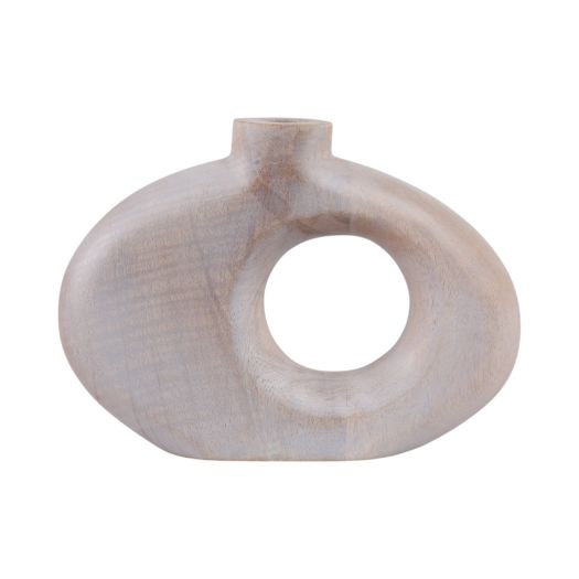 10x7 Cut-out Wood Vase, Whitewash
