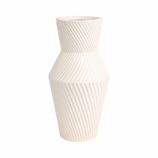 11" MODERN TOTEM VASE, WHITE
