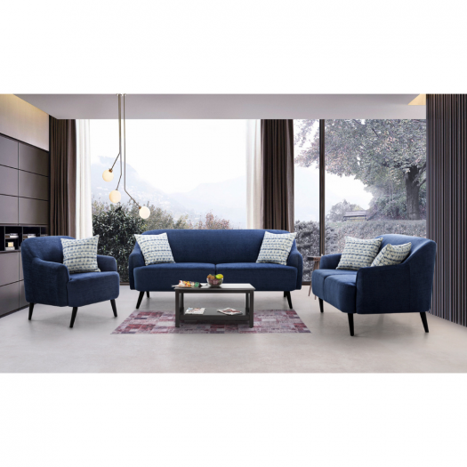 Nelson Winsome Dark Blue Sofa Set