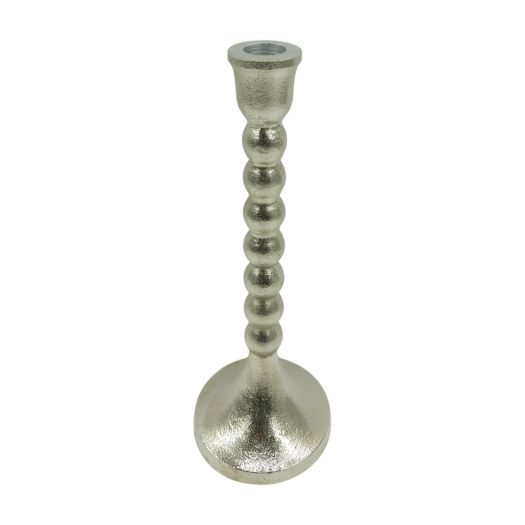 11x4 Stacked Ball Metal Taper Holder, Silver