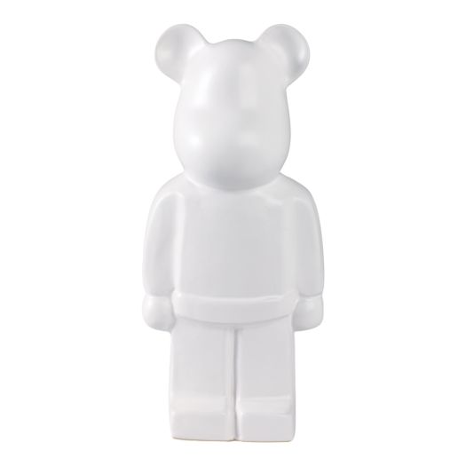 12 Deco Bear Figure, White