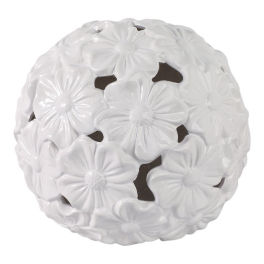 12 Flower Cut-out Garden Orb, White