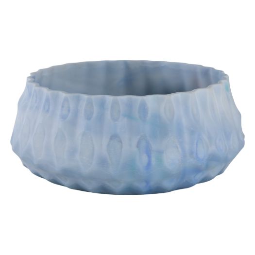 12 Warwick Blue Carved Glass Bowl