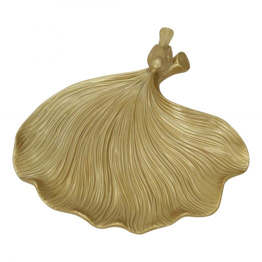 Gold Resin Ginkgo Leaf Plate