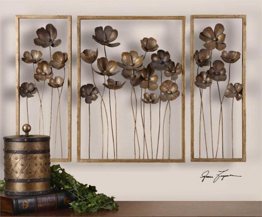 Metal Tulips Wall Decor, S/3