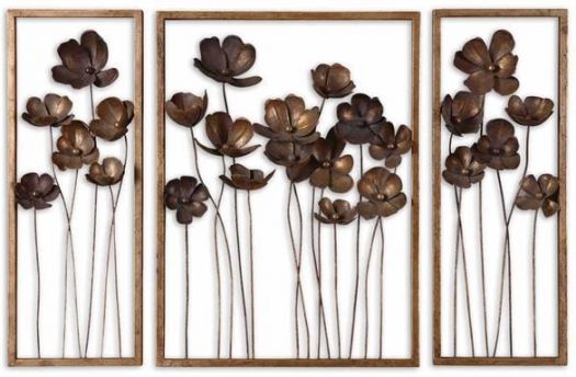 Metal Tulips Wall Decor, S/3