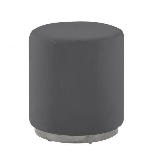 Charcoal/Silver Velveteen Stool