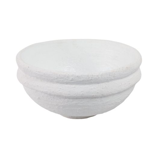 12x12 Textured Bowl, White