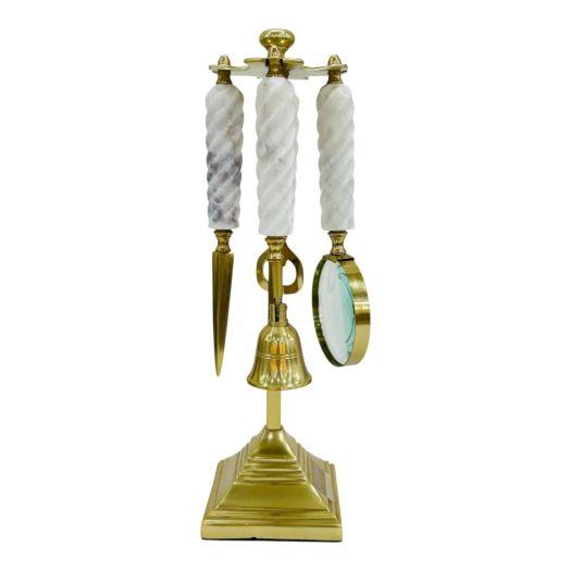 13 Eshel White Marble Desk Tool Set W/gift Box