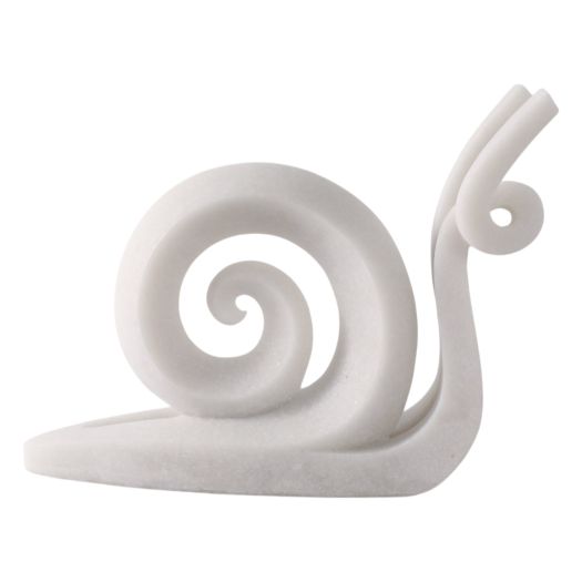 13 Ninove Quartz Resin Snail Statuary, White