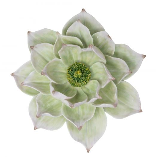 Decorative Resin Lotus Wall Flower, Green