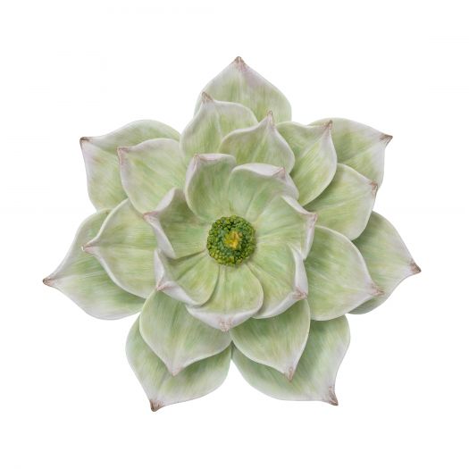 Decorative Resin Lotus Wall Flower, Green