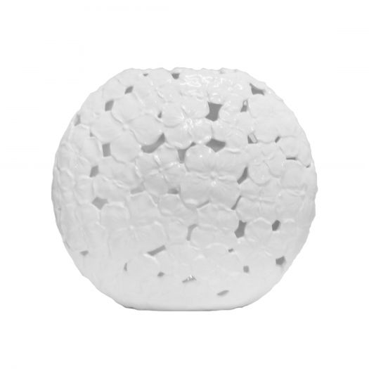 Pierced White Floral Vase 14