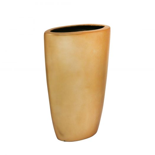 OVAL 11 ALUMINUM VASE, MATTE GOLD