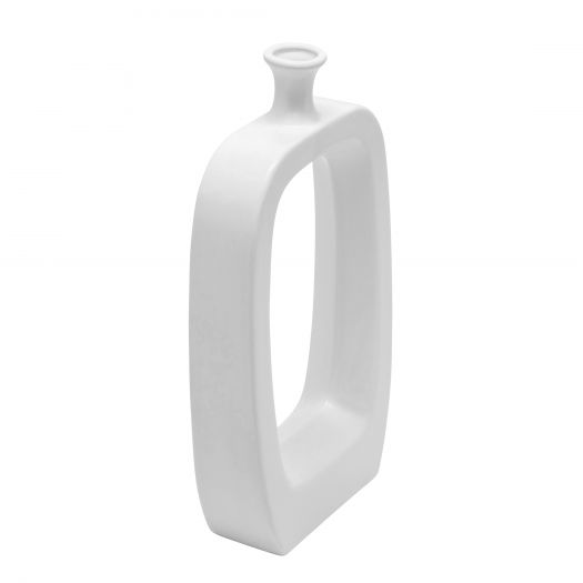 CER, 18 VASE W/CUTOUT, WHITE