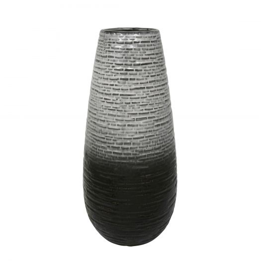 CERAMIC 16.25 VASE, GRAY