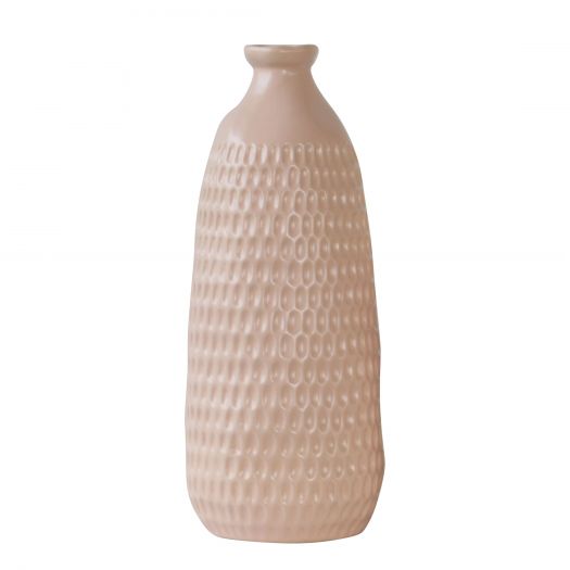 16" DIMPLED VASE, BLUSH