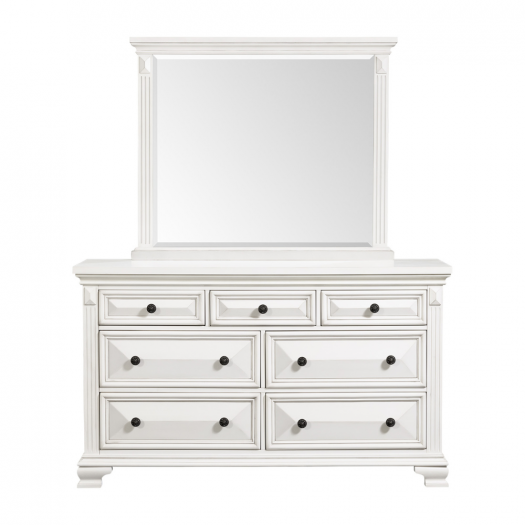 Calloway 7-Drawer Dresser w/ Mirror Set in White