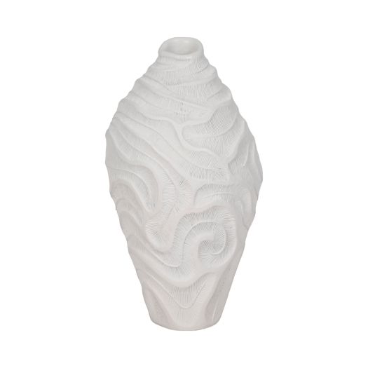 14 Coastal Coral Vase, White
