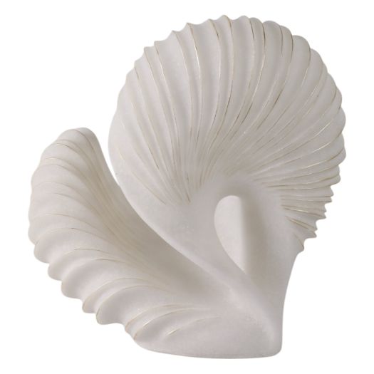 14 EVANSTON QUARTZ RESIN SHELL STATUARY, WHITE