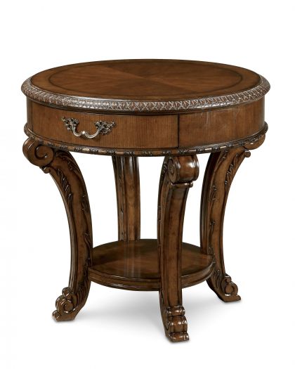 Old World Round End Table