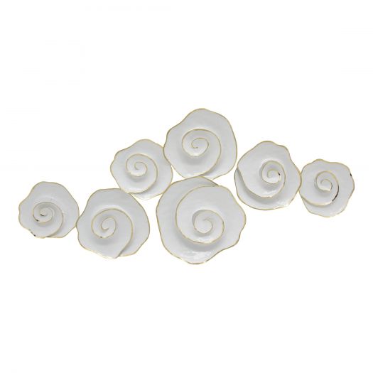 Metal 44" Rose Wall Decor, White Wb