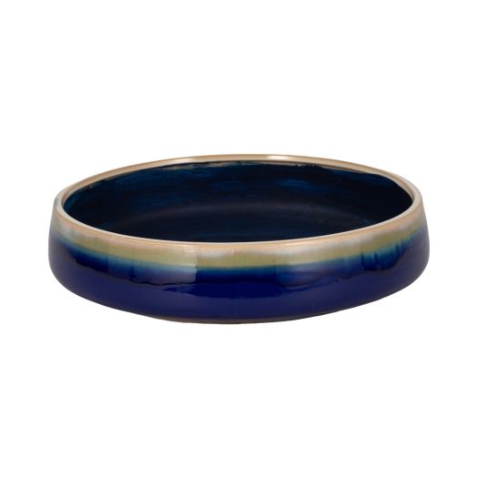 15 Reactive Succulent Planter Bowl, Blue/white