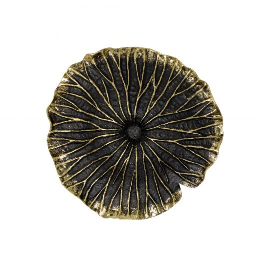 Polyresin 10" Lotus Wall Decor, Black