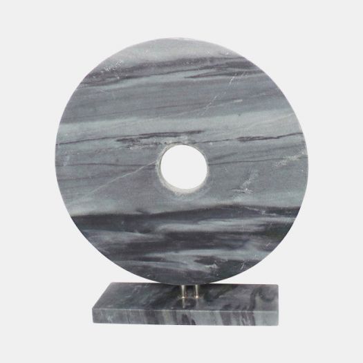 Marble 6" Disk W/ Base, Gray