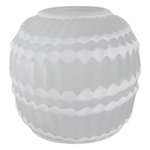 Warwick White Carved Glass Vase