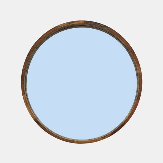 39" ROUND MIRROR, BROWN