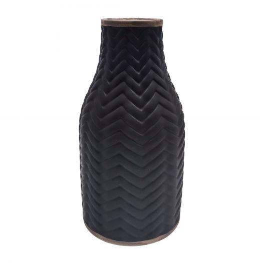 10 Chevron Vase, Black