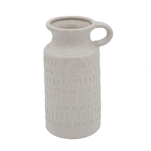 10"H Pitcher, White