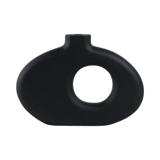 15x10 Cut-out Wood Vase, Black