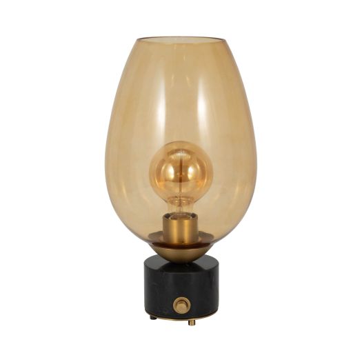 16 Mikeno Glass And Marble Table Lamp, Gold